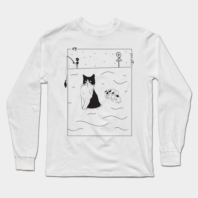 Here Kitty, Kitty Long Sleeve T-Shirt by IGNORANTEES